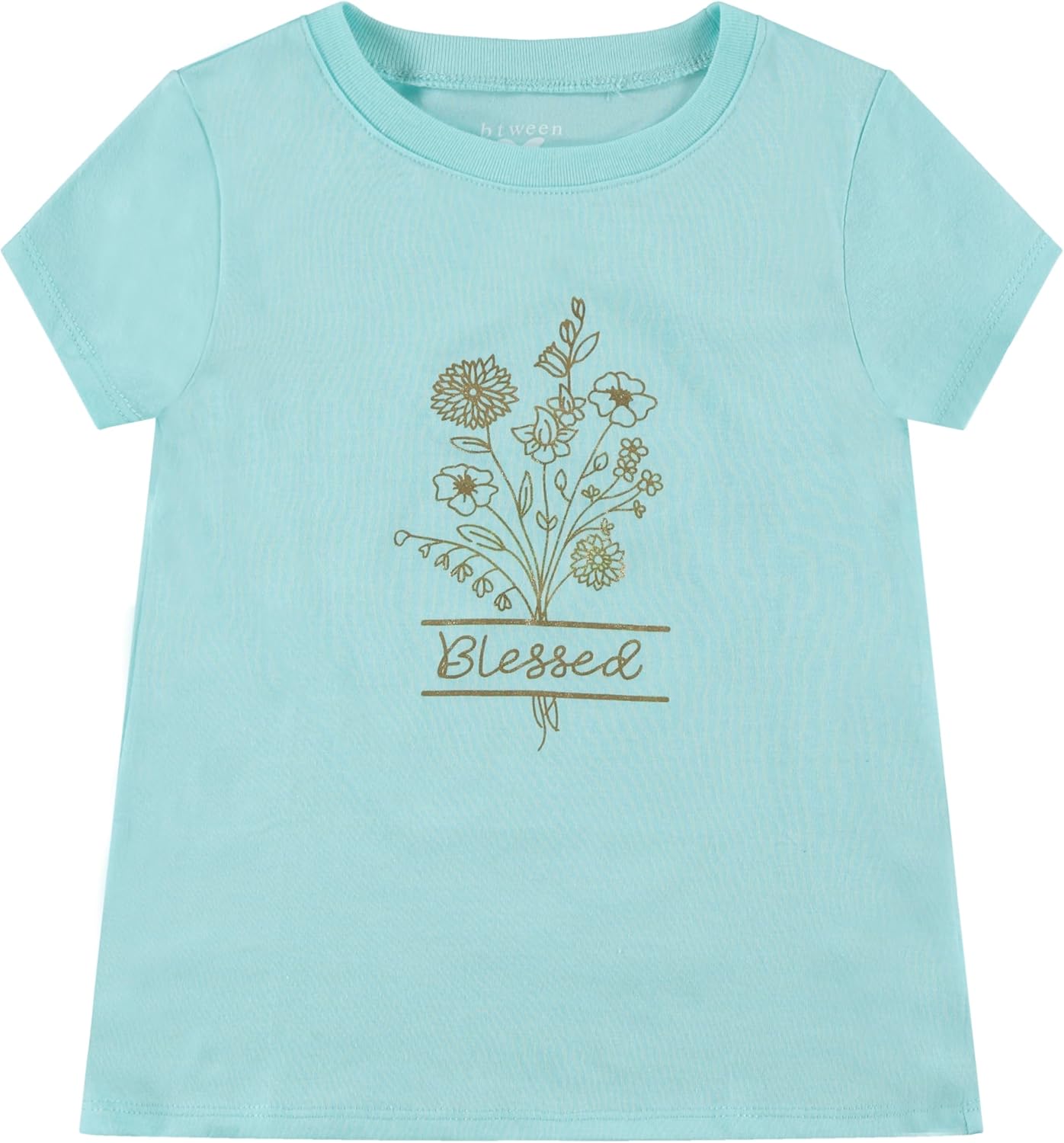 BTween Girls 4-Piece Summer Tops | Fashionable Short Sleeve T-Shirt | Casual Daily Shirt for Kids - Assorted Colors