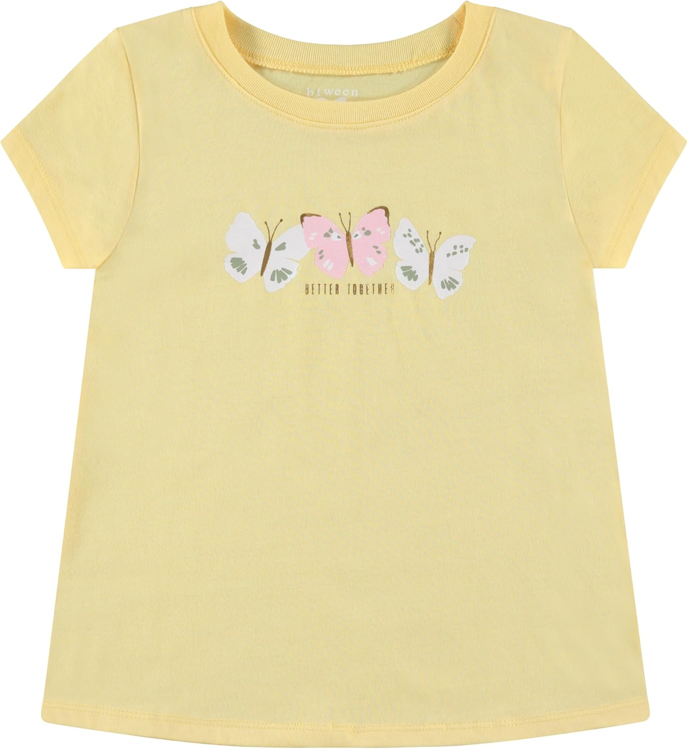 BTween Girls 4-Piece Summer Tops | Fashionable Short Sleeve T-Shirt | Casual Daily Shirt for Kids - Assorted Colors