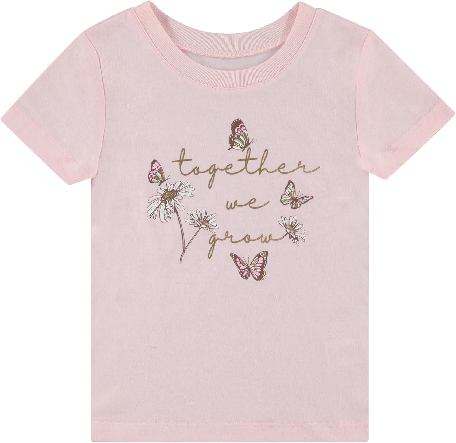 BTween Girls 4-Piece Summer Tops | Fashionable Short Sleeve T-Shirt | Casual Daily Shirt for Kids - Assorted Colors