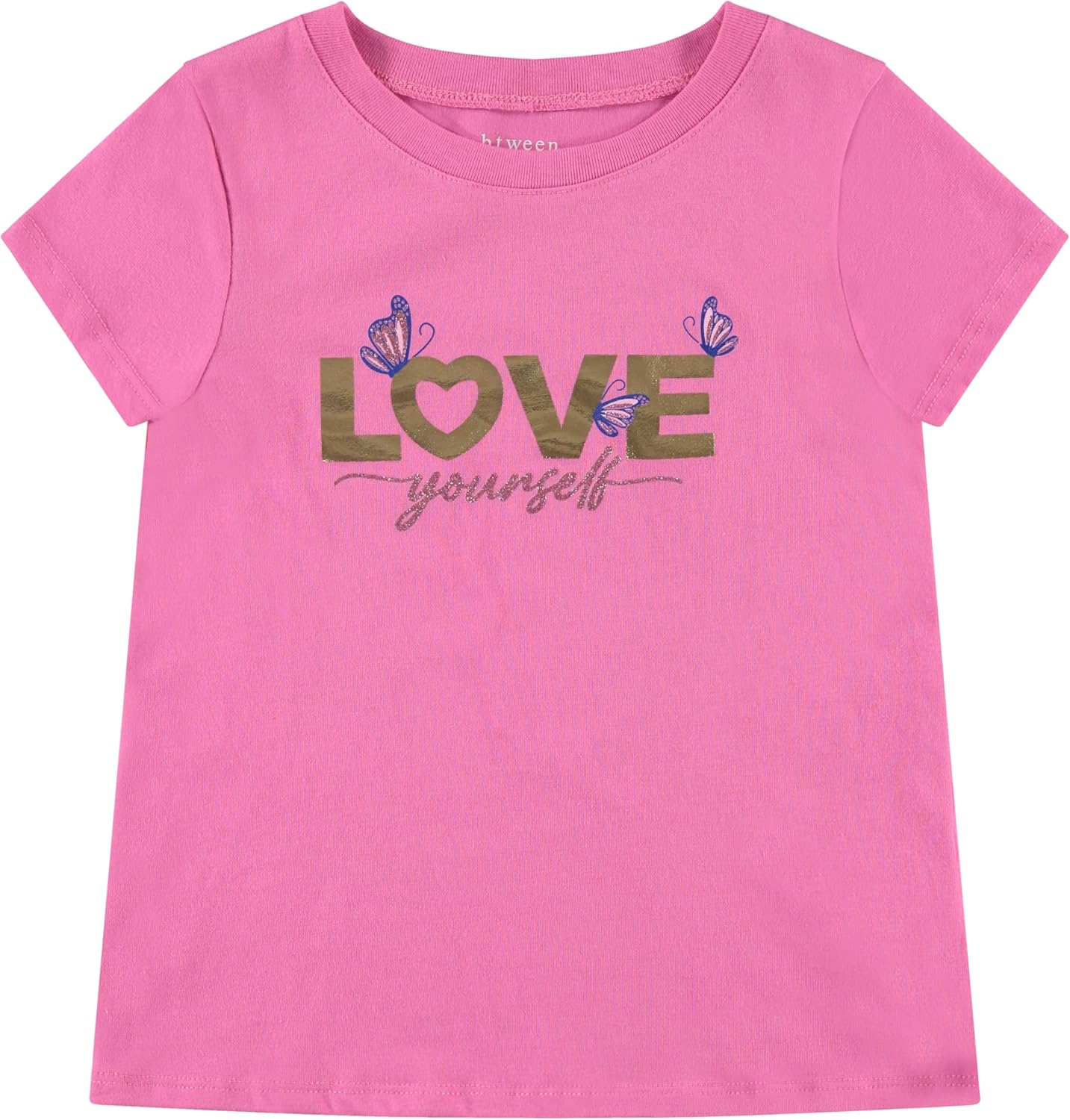BTween Girls 4-Piece Summer Tops | Fashionable Short Sleeve T-Shirt | Casual Daily Shirt for Kids - Assorted Colors
