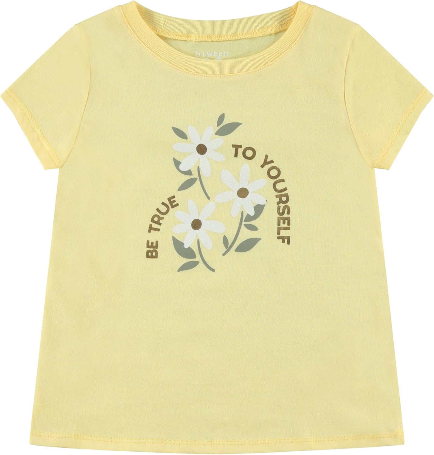 BTween Girls 4-Piece Summer Tops | Fashionable Short Sleeve T-Shirt | Casual Daily Shirt for Kids - Assorted Colors
