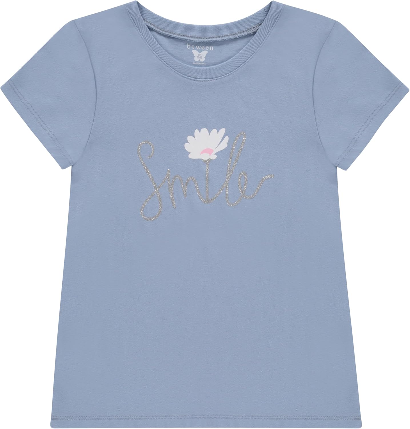 BTween Girls 4-Piece Summer Tops | Fashionable Short Sleeve T-Shirt | Casual Daily Shirt for Kids - Assorted Colors