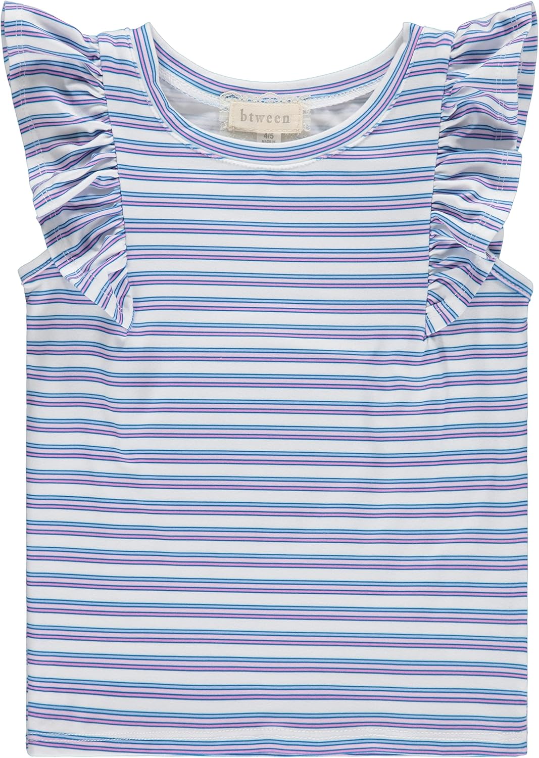 BTween Girls 4pc Fashion Tops, Short Sleeve T-Shirt, Casual Daily Shirt for Kids - Assorted Colors