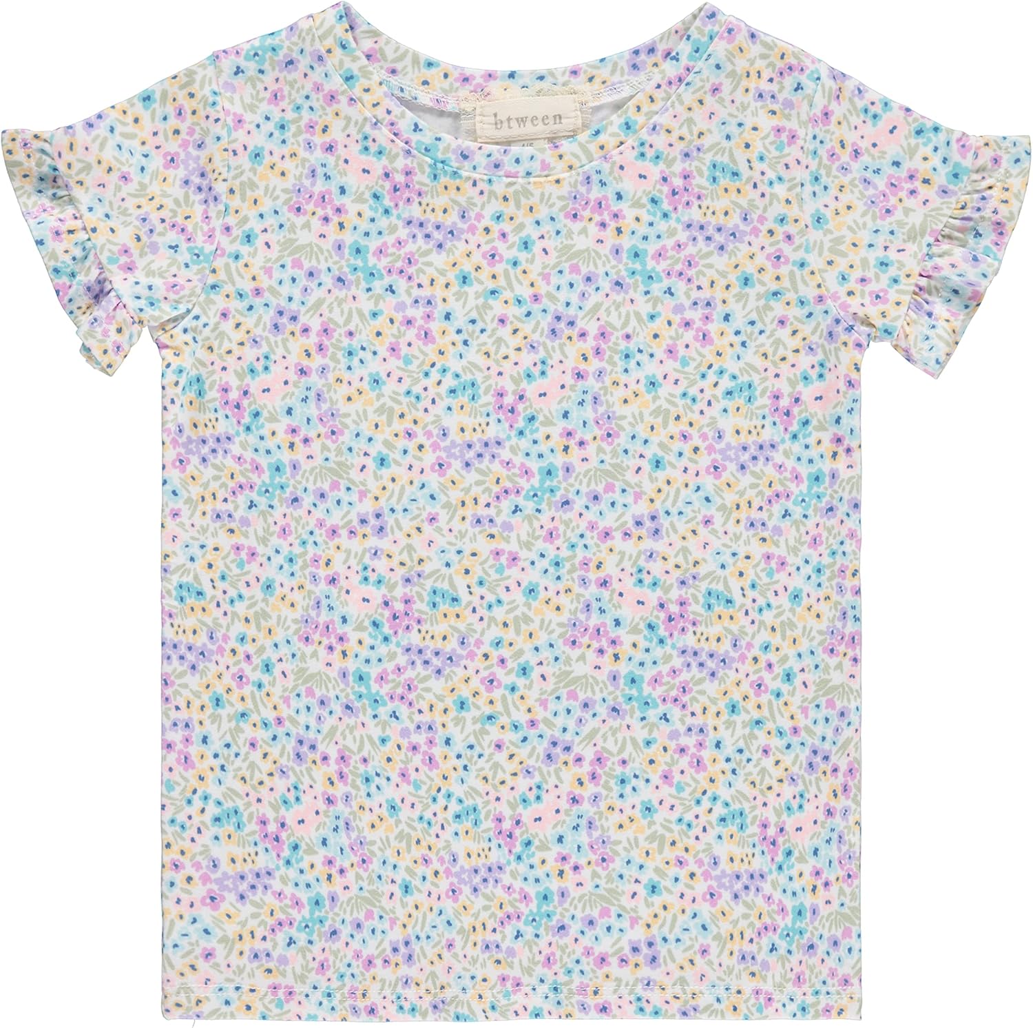 BTween Girls 4pc Fashion Tops, Short Sleeve T-Shirt, Casual Daily Shirt for Kids - Assorted Colors