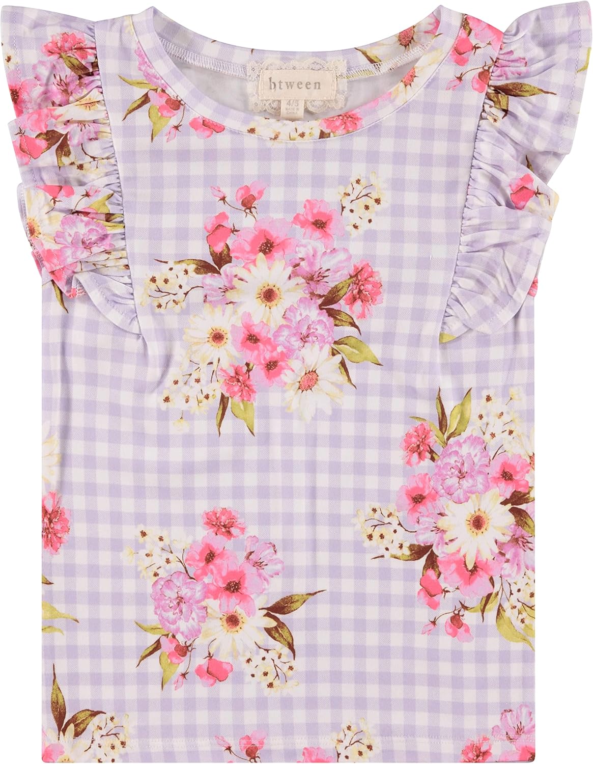 BTween Girls 4pc Fashion Tops, Short Sleeve T-Shirt, Casual Daily Shirt for Kids - Assorted Colors