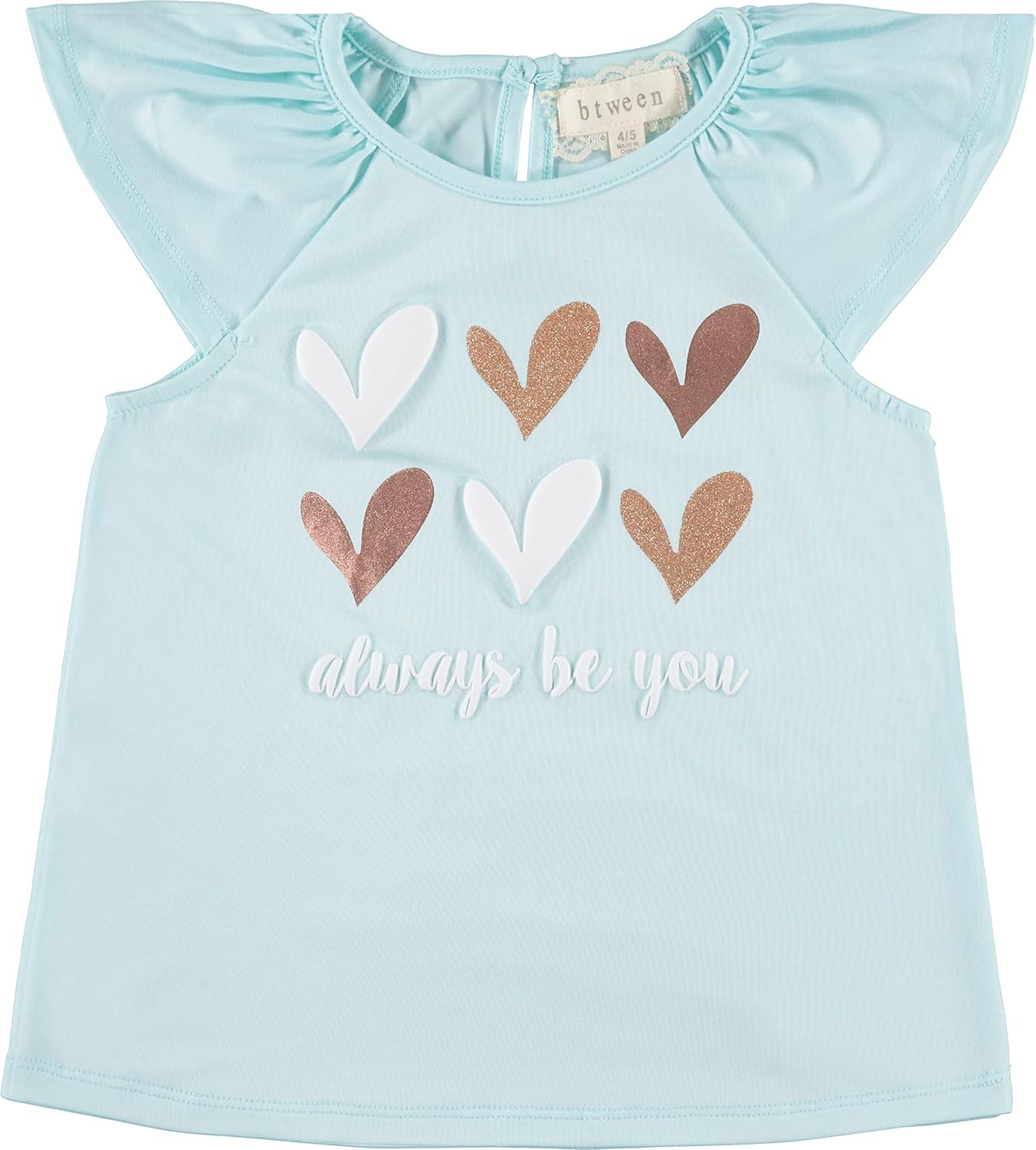 BTween Girls 4pc Fashion Tops, Short Sleeve T-Shirt, Casual Daily Shirt for Kids - Assorted Colors
