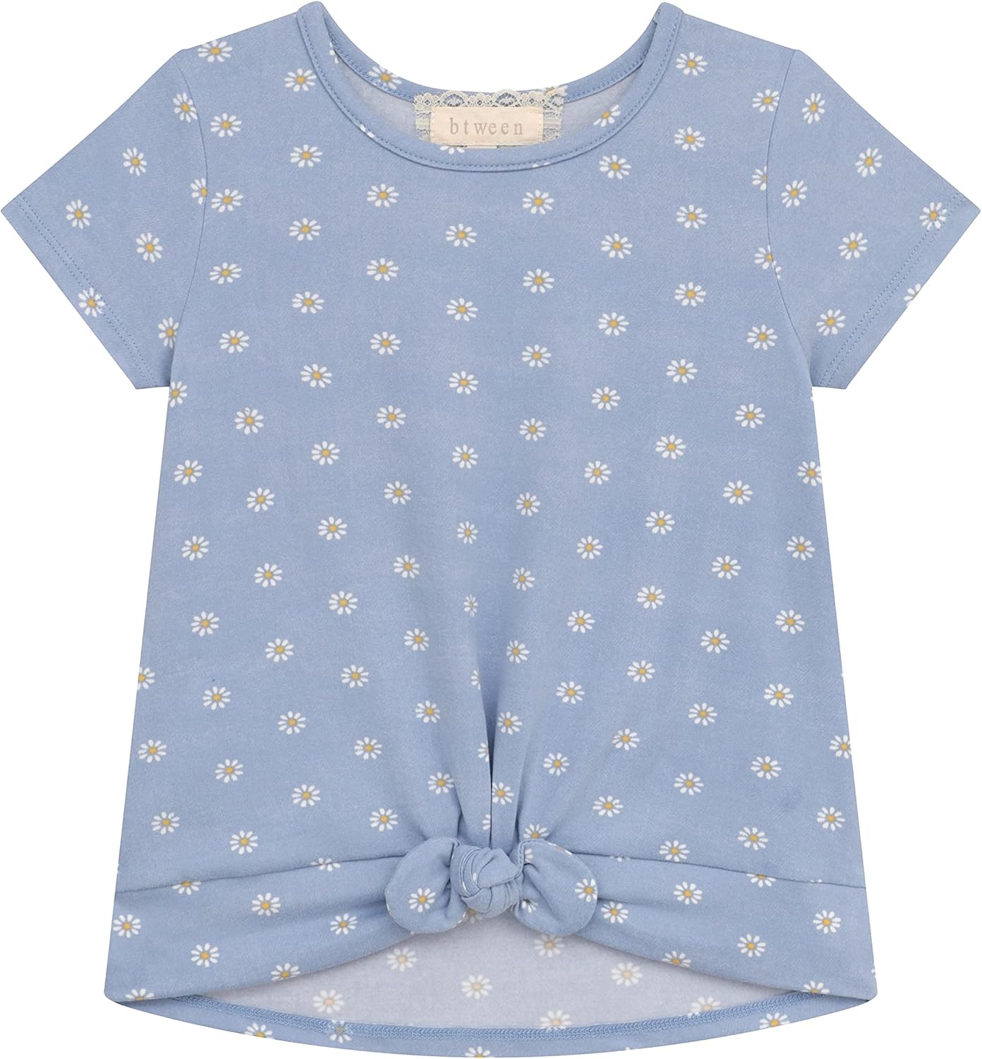 BTween Girls 4pc Fashion Tops, Short Sleeve T-Shirt, Casual Daily Shirt for Kids - Assorted Colors