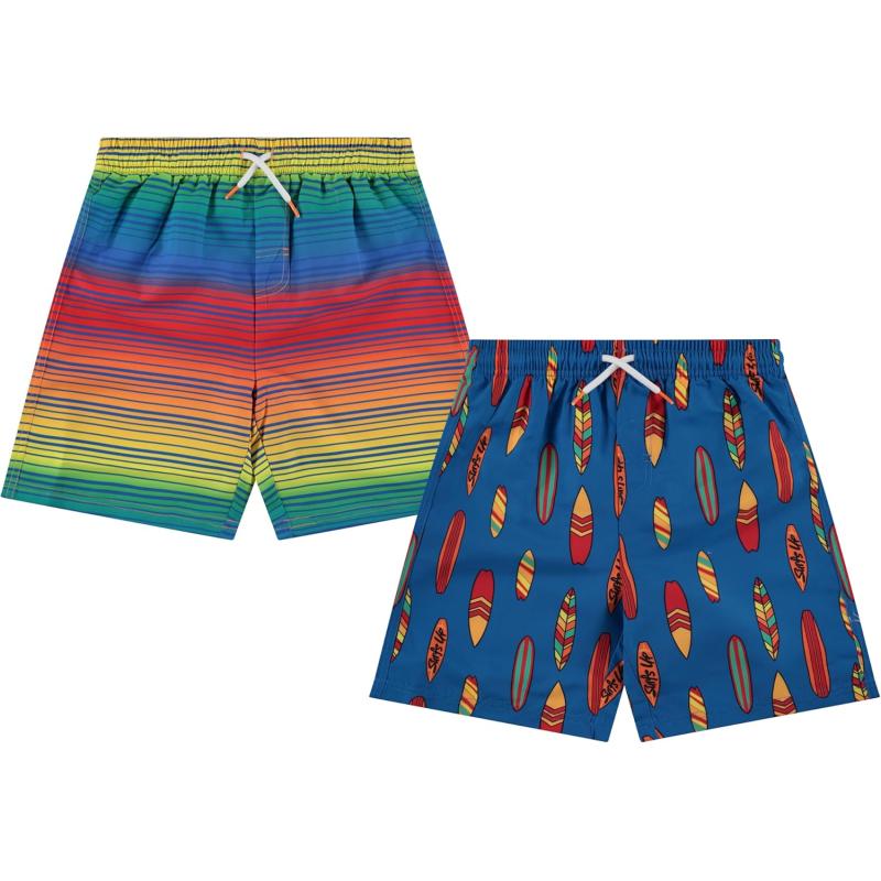 2 or 3 Pack Boys Swim Trunks Kids Quick Dry Swimming Shorts with Liner Solid Printed Swimwear Surf BTween Girls Apparel