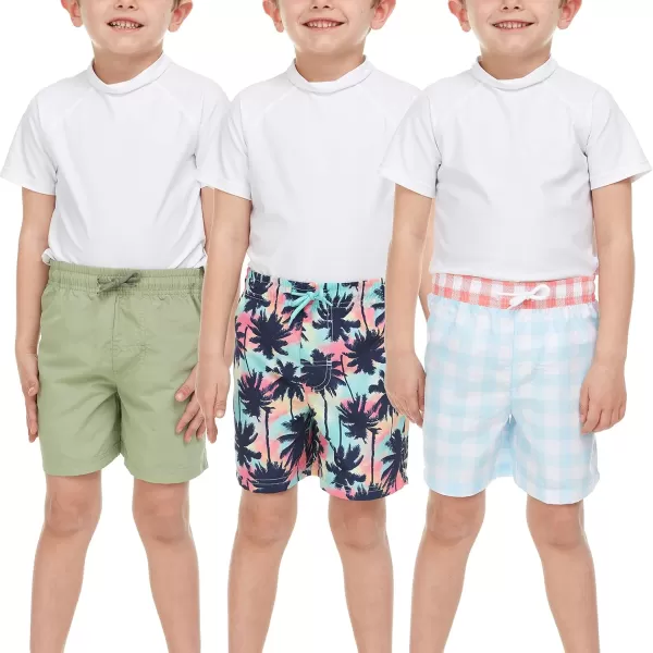 2 or 3-Pack Boys Swim Trunks, Kids Quick Dry Swimming Shorts with Liner - Solid/Printed Swimwear