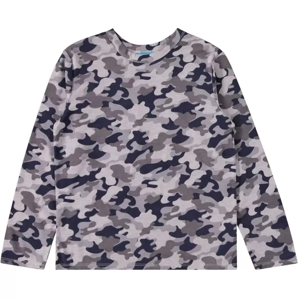 4-Pack Long Sleeve Shirts for Boys, Kids Cotton Blend Plain/Printed Tshirts, Full Sleeved Crewneck Tees