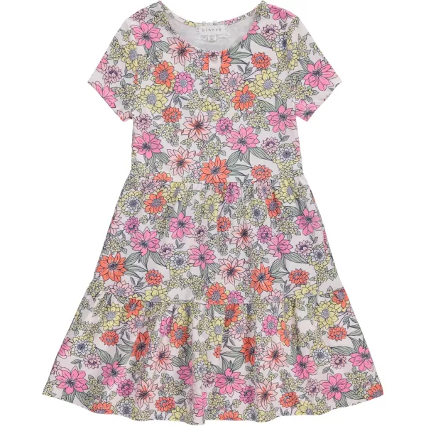 BTween 3-PC Girls Summer Dress Set - Short Sleeve Casual Skater Dresses with Stripe &amp; Floral Print