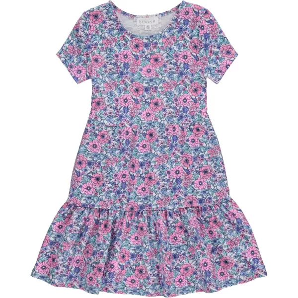 BTween 3-PC Girls Summer Dress Set - Short Sleeve Casual Skater Dresses with Stripe &amp; Floral Print