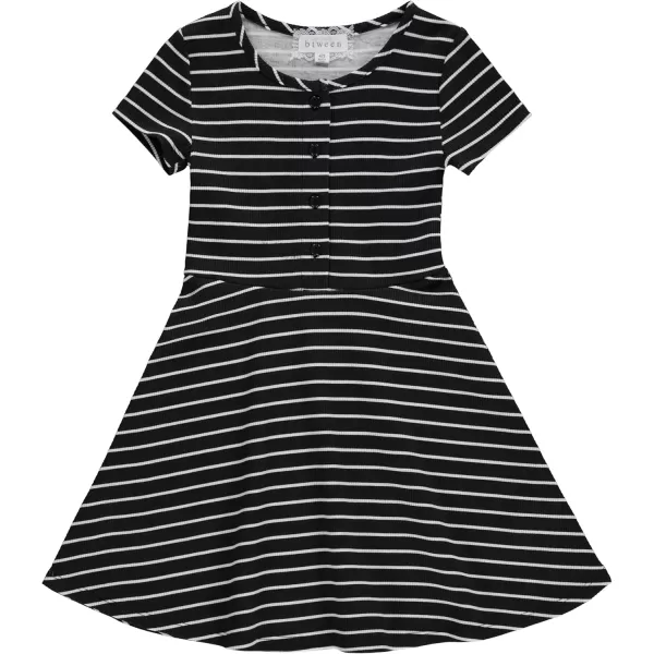 BTween 3-PC Girls Summer Dress Set - Short Sleeve Casual Skater Dresses with Stripe &amp; Floral Print