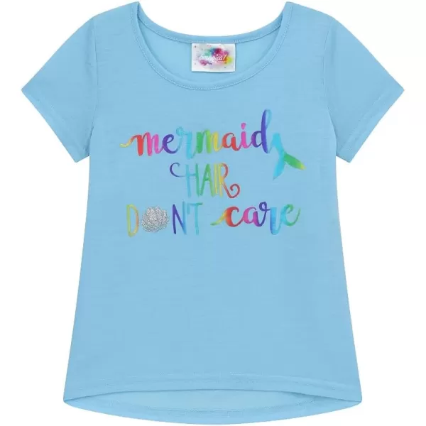 BTween 4-Piece Girls' Sleepwear, Girls Pajamas with Long and Short Sleeve Shirts