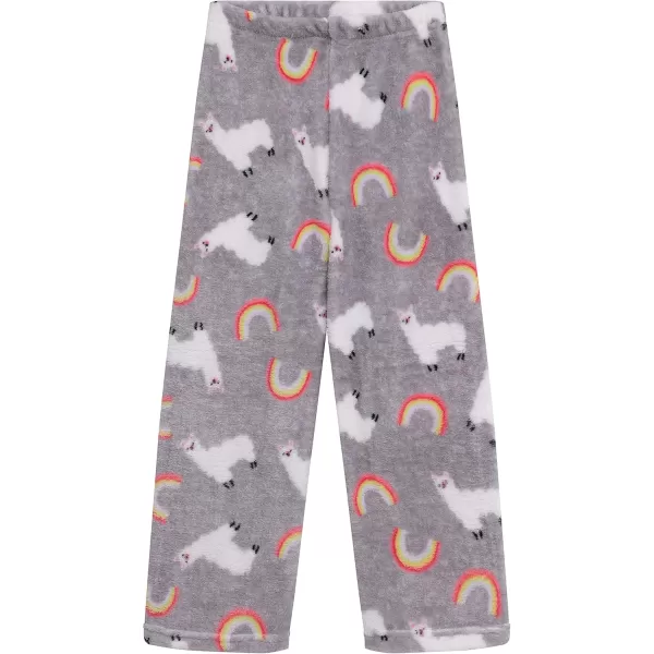 BTween Girls’ 3 Pack Sleepwear Set, Llamacorn Sweater and Slip-ons with Rainbow Velour Pajama Bottoms