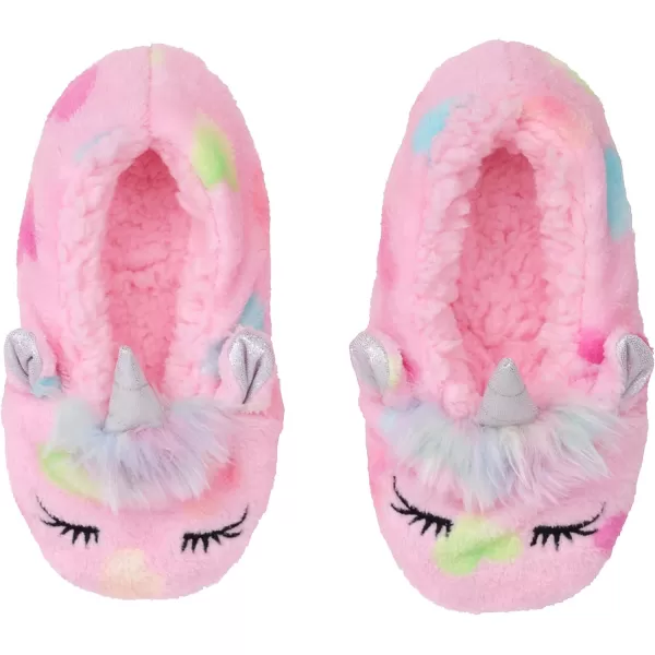 BTween Girls’ 3 Pack Sleepwear Set, Llamacorn Sweater and Slip-ons with Rainbow Velour Pajama Bottoms
