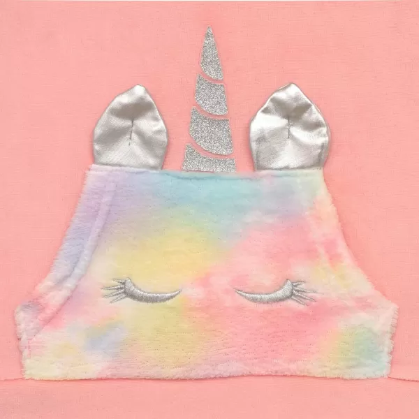 BTween Girls’ 3 Pack Sleepwear Set, Llamacorn Sweater and Slip-ons with Rainbow Velour Pajama Bottoms