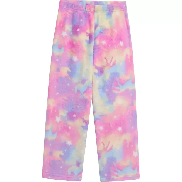 BTween Girls’ 3 Pack Sleepwear Set, Llamacorn Sweater and Slip-ons with Rainbow Velour Pajama Bottoms