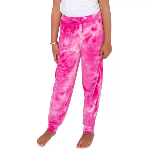 BTween Girl's 3-Pack Velour Jogger Pant Set - Solid, Tie Dye or Camo Sweatpants for Girls