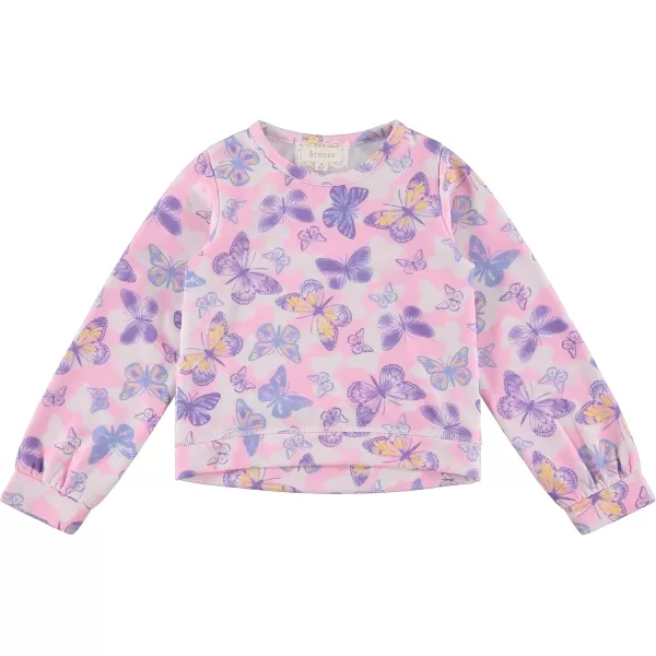 BTween Girls 3 Piece Long Sleeve Crew Neck Pullovers, Fleece Sweatshirt for Youth Kids