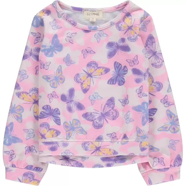 BTween Girls 3 Piece Long Sleeve Crew Neck Pullovers, Fleece Sweatshirt for Youth Kids