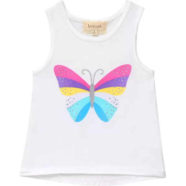 BTween Girls 4 Pack Fashion Summer Clothes Set - Shorts Tank Top Short Sleeve and Biker Shorts