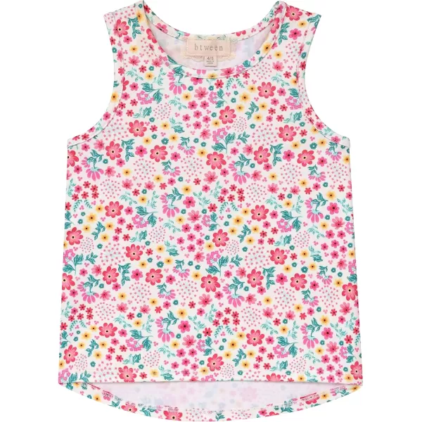 BTween Girls 4 Pack Fashion Summer Tank Top Cotton Blend Clothes Set - Mixed Colors