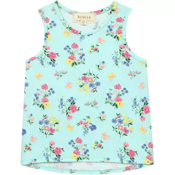 BTween Girls 4 Pack Fashion Summer Tank Top Cotton Blend Clothes Set - Mixed Colors
