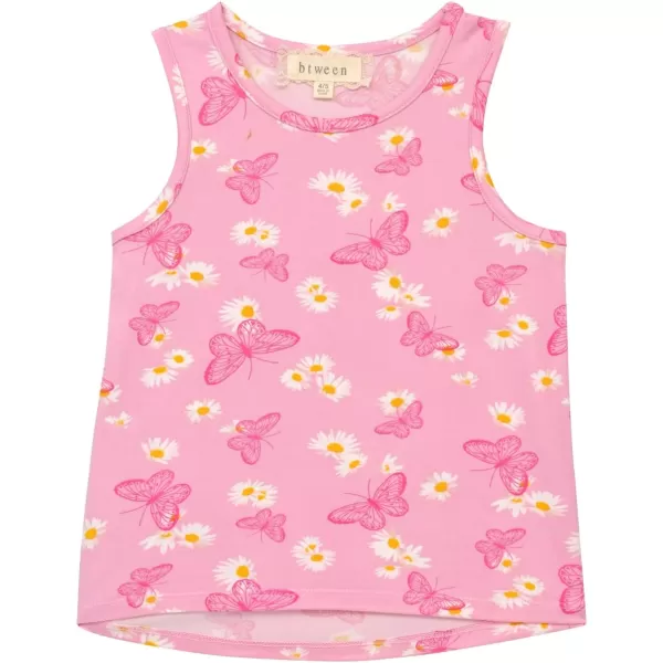 BTween Girls 4 Pack Fashion Summer Tank Top Cotton Blend Clothes Set - Mixed Colors