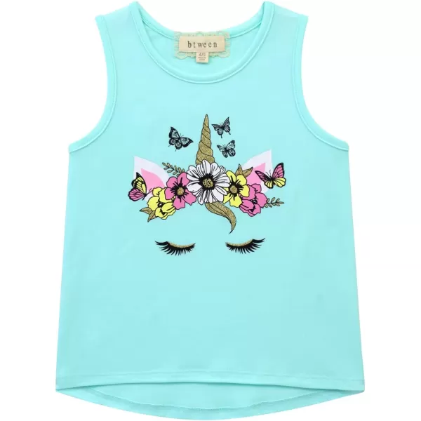 BTween Girls 4 Pack Fashion Summer Tank Top Cotton Blend Clothes Set - Mixed Colors