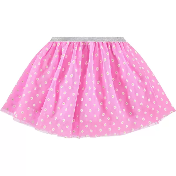 BTween Girls 4 Pack Floral Fashion Summer Clothes Set - Tutu Skirt Tank Top Short Sleeve and Biker Shorts