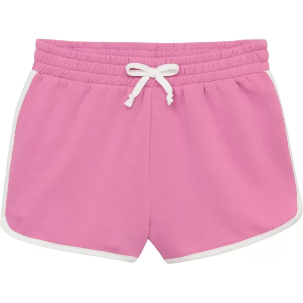 BTween Girls 4-Piece Active Performance Dolphin Shorts with Faux Drawstring, Sports Running Shorts for Kids
