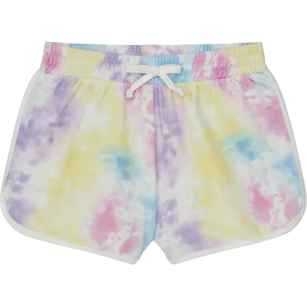 BTween Girls 4-Piece Active Performance Dolphin Shorts with Faux Drawstring, Sports Running Shorts for Kids