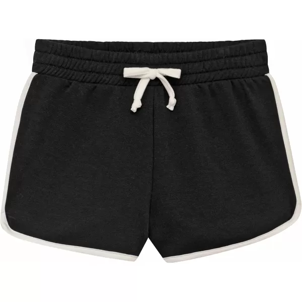 BTween Girls 4-Piece Active Performance Dolphin Shorts with Faux Drawstring, Sports Running Shorts for Kids