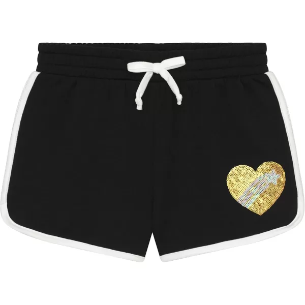 BTween Girls 4-Piece Active Performance Dolphin Shorts with Faux Drawstring, Sports Running Shorts for Kids