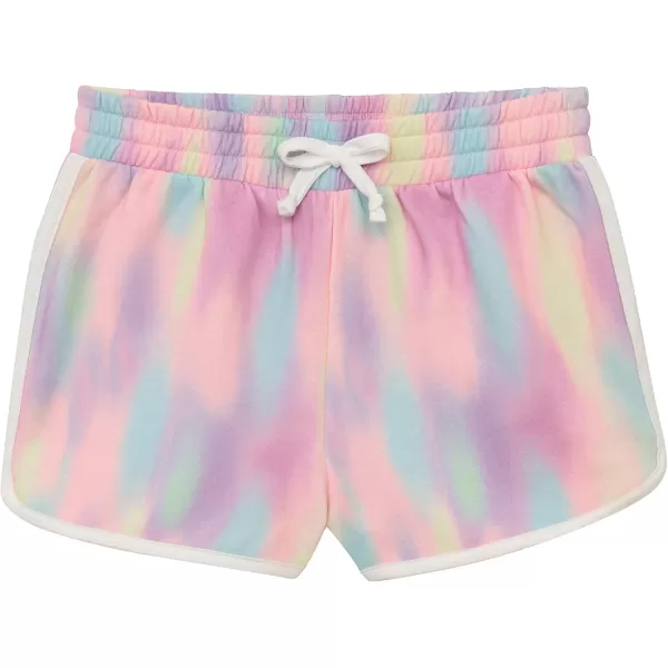 BTween Girls 4-Piece Active Performance Dolphin Shorts with Faux Drawstring, Sports Running Shorts for Kids