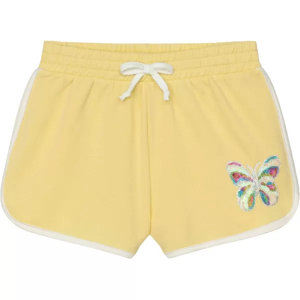 BTween Girls 4-Piece Active Performance Dolphin Shorts with Faux Drawstring, Sports Running Shorts for Kids