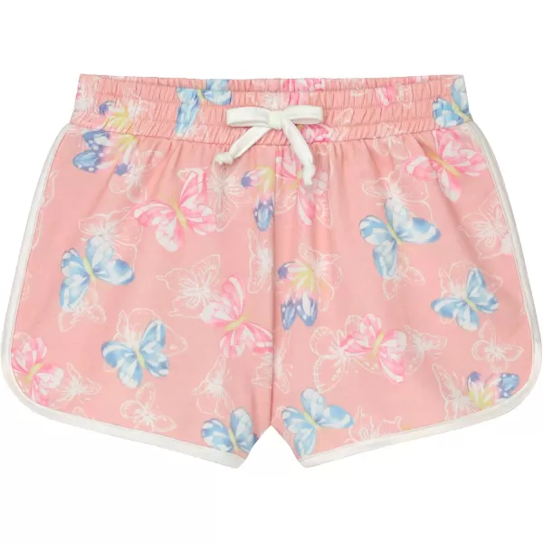 BTween Girls 4-Piece Active Performance Dolphin Shorts with Faux Drawstring, Sports Running Shorts for Kids