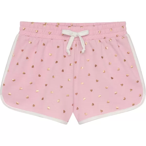 BTween Girls 4-Piece Active Performance Dolphin Shorts with Faux Drawstring, Sports Running Shorts for Kids