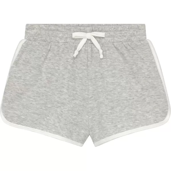 BTween Girls 4-Piece Active Performance Dolphin Shorts with Faux Drawstring, Sports Running Shorts for Kids