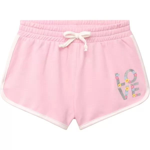 BTween Girls 4-Piece Active Performance Dolphin Shorts with Faux Drawstring, Sports Running Shorts for Kids