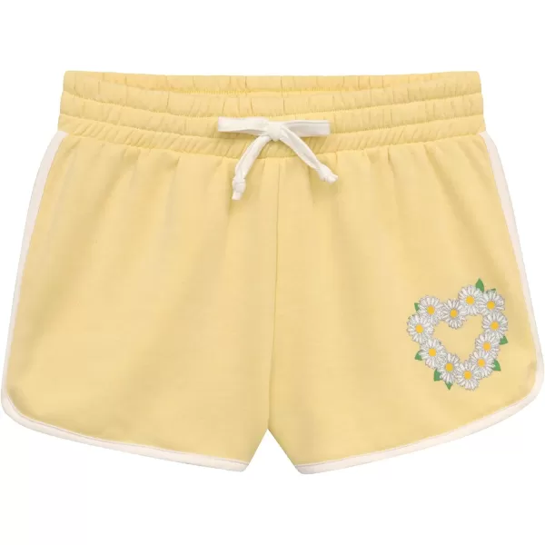 BTween Girls 4-Piece Active Performance Dolphin Shorts with Faux Drawstring, Sports Running Shorts for Kids
