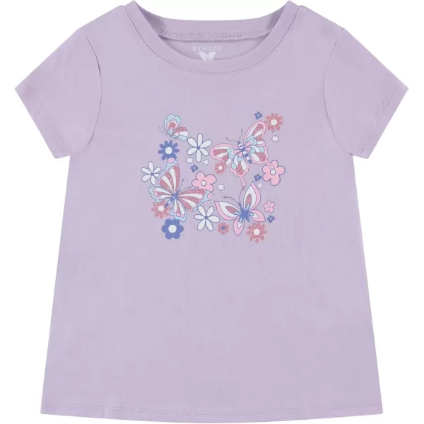 BTween Girls 4-Piece Summer Tops | Fashionable Short Sleeve T-Shirt | Casual Daily Shirt for Kids - Assorted Colors