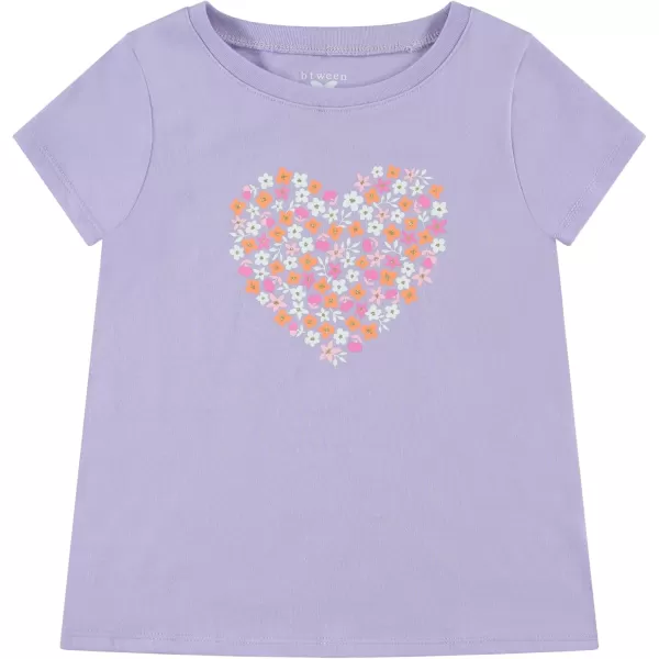 BTween Girls 4-Piece Summer Tops | Fashionable Short Sleeve T-Shirt | Casual Daily Shirt for Kids - Assorted Colors