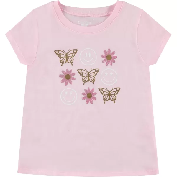 BTween Girls 4-Piece Summer Tops | Fashionable Short Sleeve T-Shirt | Casual Daily Shirt for Kids - Assorted Colors