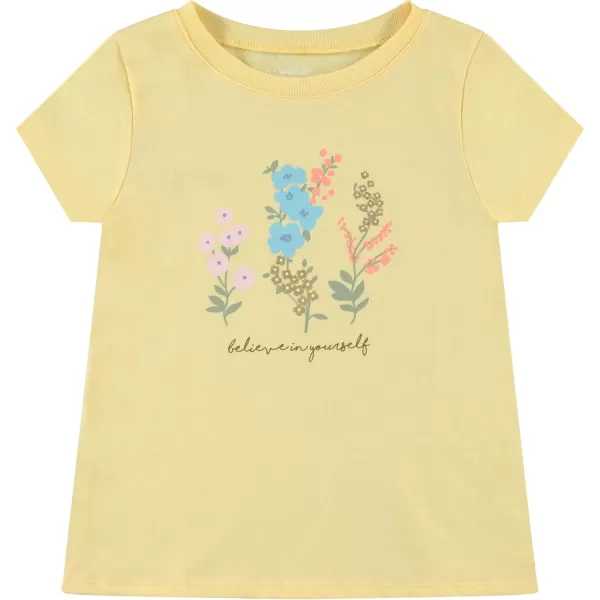 BTween Girls 4-Piece Summer Tops | Fashionable Short Sleeve T-Shirt | Casual Daily Shirt for Kids - Assorted Colors
