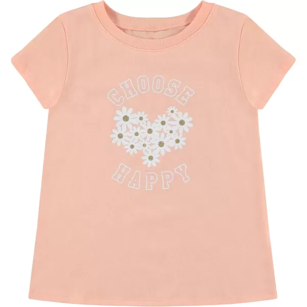 BTween Girls 4-Piece Summer Tops | Fashionable Short Sleeve T-Shirt | Casual Daily Shirt for Kids - Assorted Colors