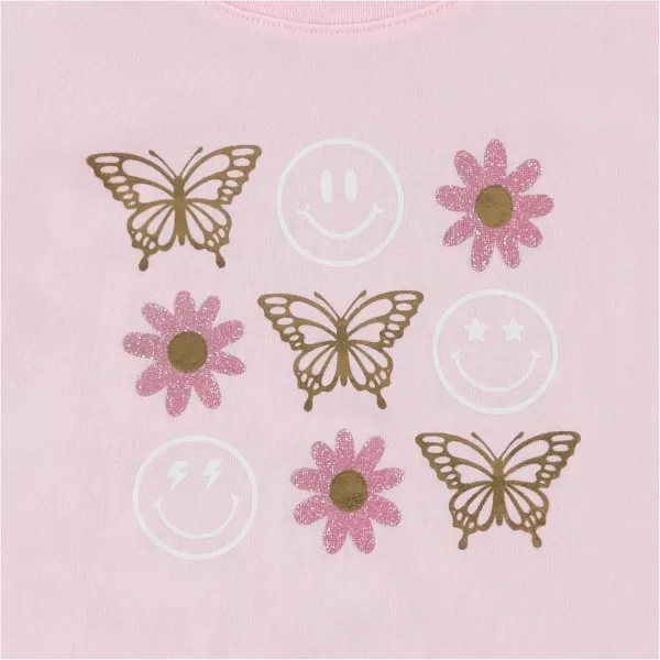 BTween Girls 4-Piece Summer Tops | Fashionable Short Sleeve T-Shirt | Casual Daily Shirt for Kids - Assorted Colors