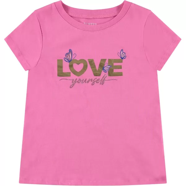 BTween Girls 4-Piece Summer Tops | Fashionable Short Sleeve T-Shirt | Casual Daily Shirt for Kids - Assorted Colors
