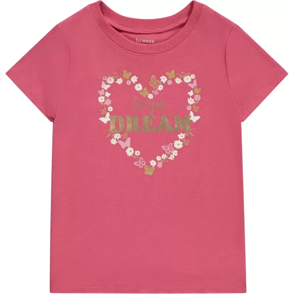 BTween Girls 4-Piece Summer Tops | Fashionable Short Sleeve T-Shirt | Casual Daily Shirt for Kids - Assorted Colors